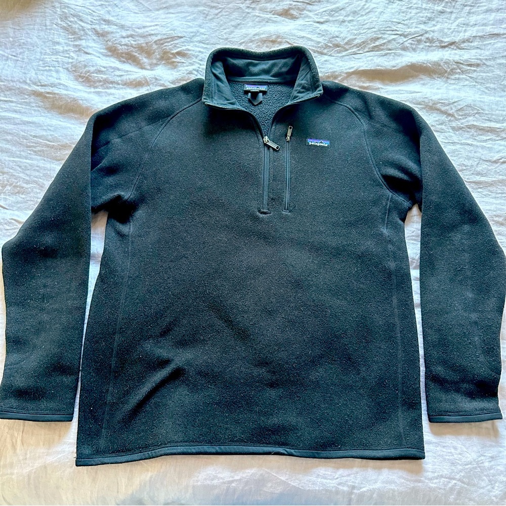 Patagonia Better Sweater, dark grey, quarter zip, size L. In great condition.